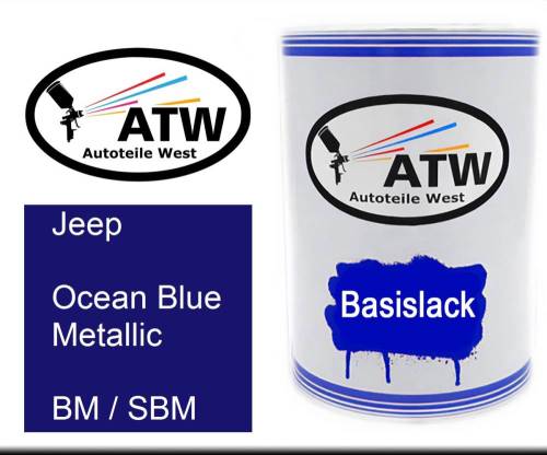 Jeep, Ocean Blue Metallic, BM / SBM: 500ml Lackdose, von ATW Autoteile West.
